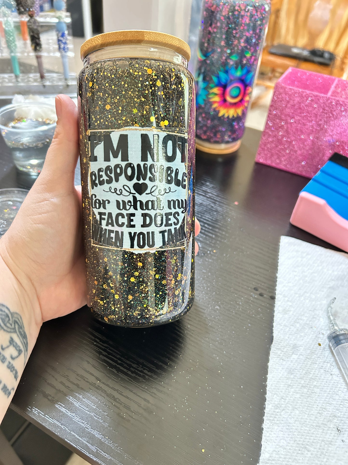 16oz Snow globe cup (glass)