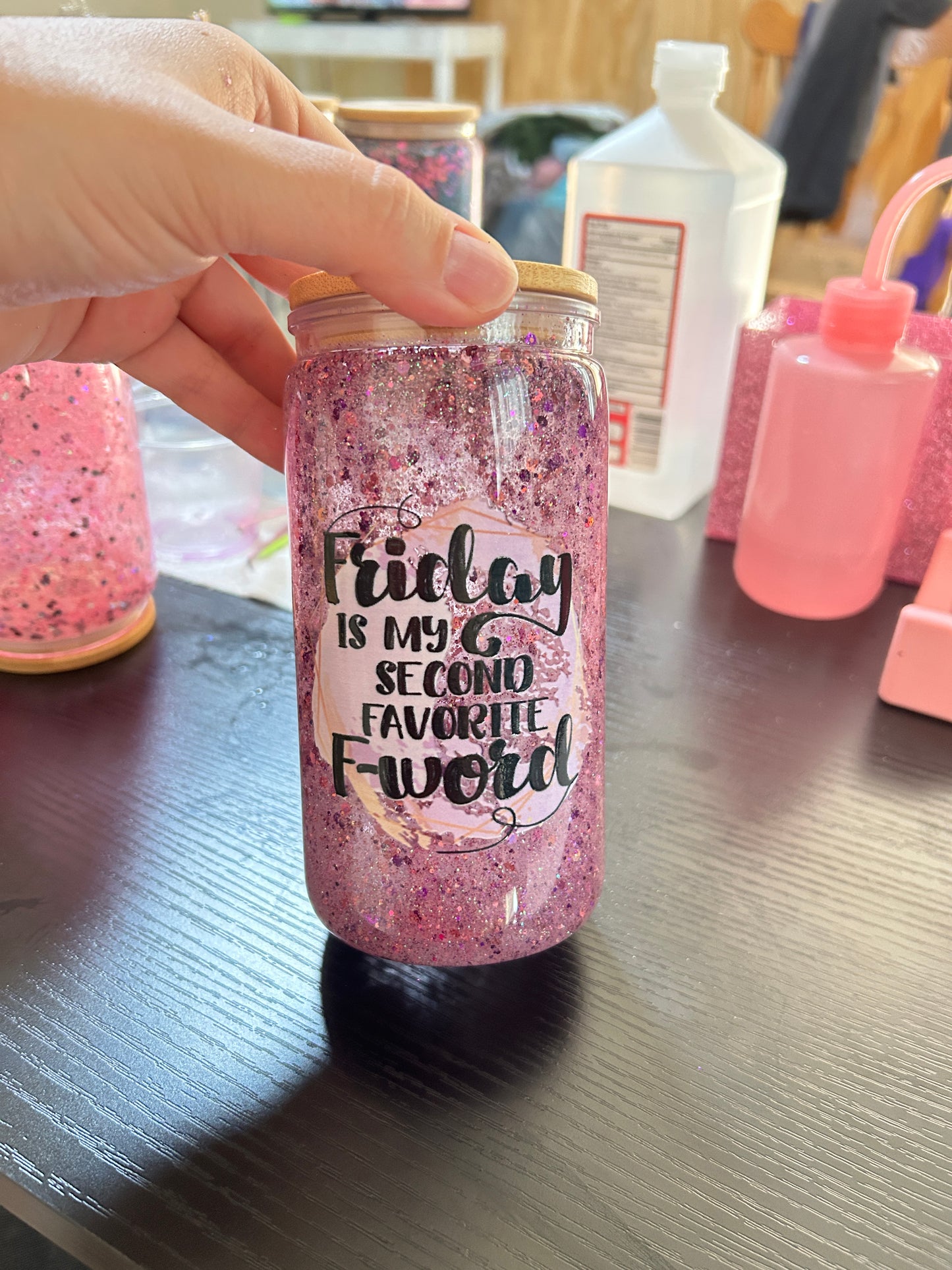 16oz Snow globe cup (acrylic)