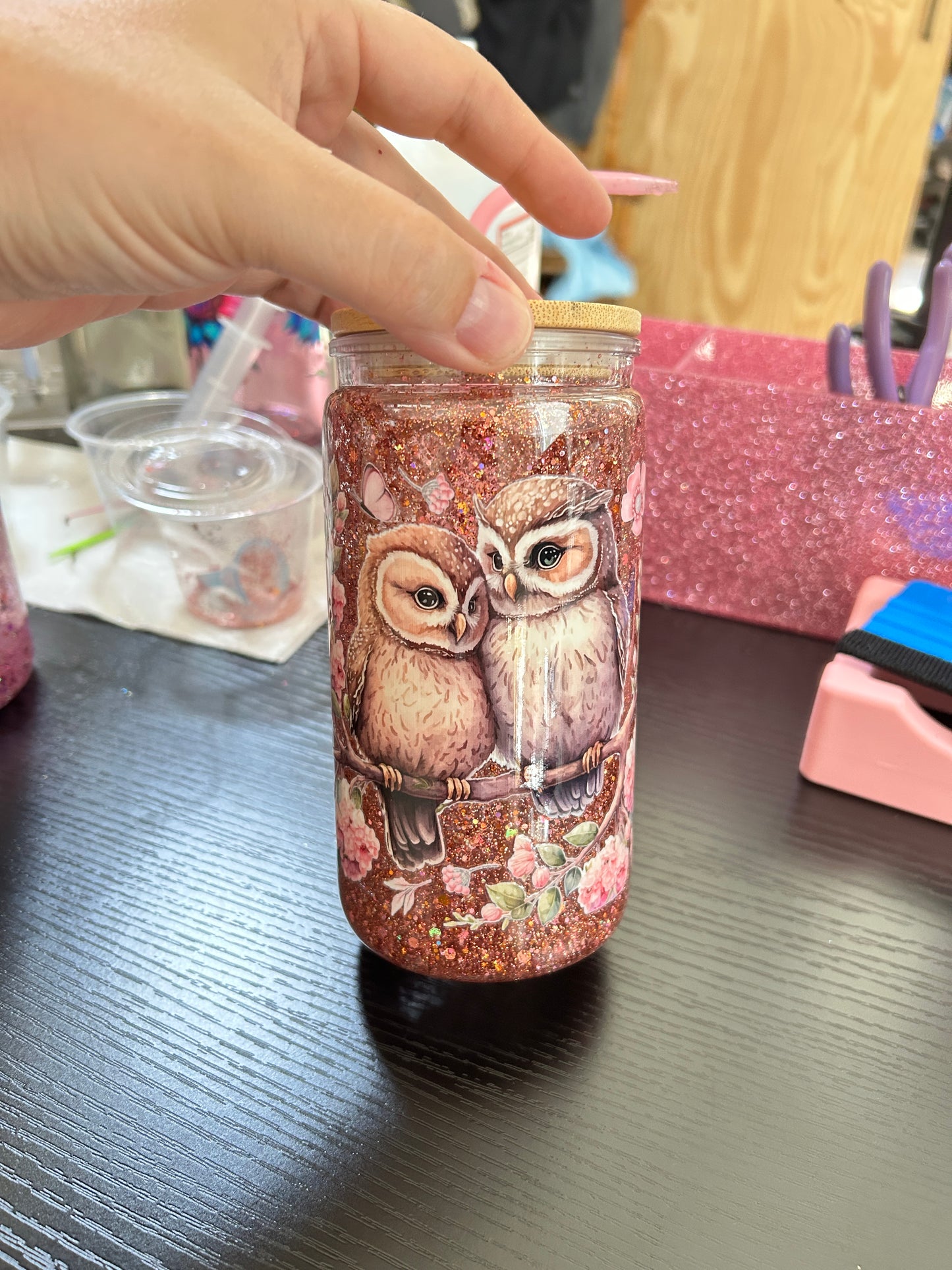 16oz Snow globe cup (acrylic)