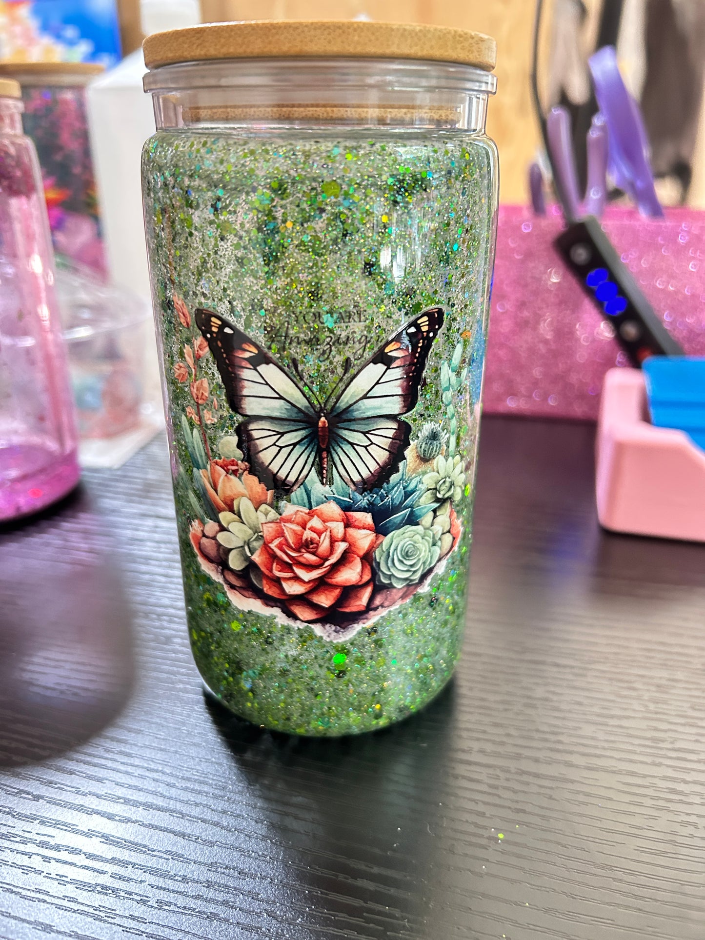 16oz Snow globe cup (acrylic)