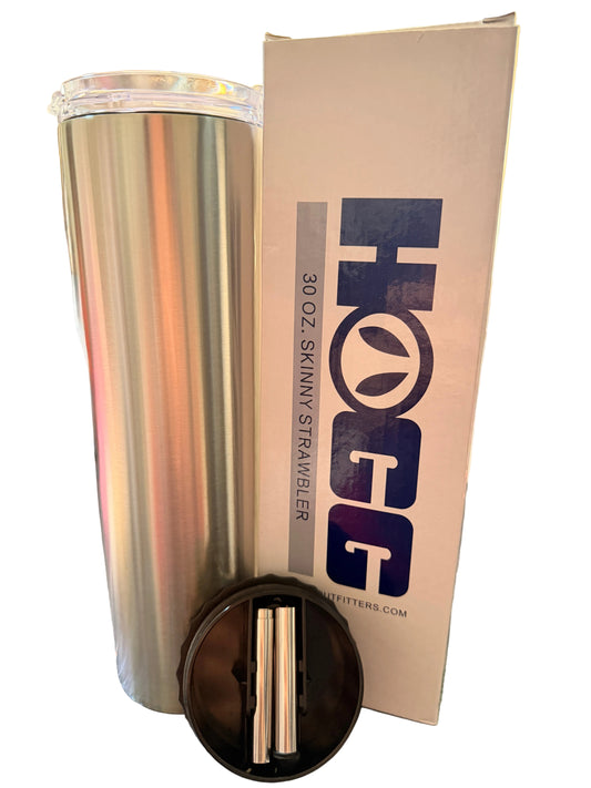 30oz skinny tumbler with foldable straw