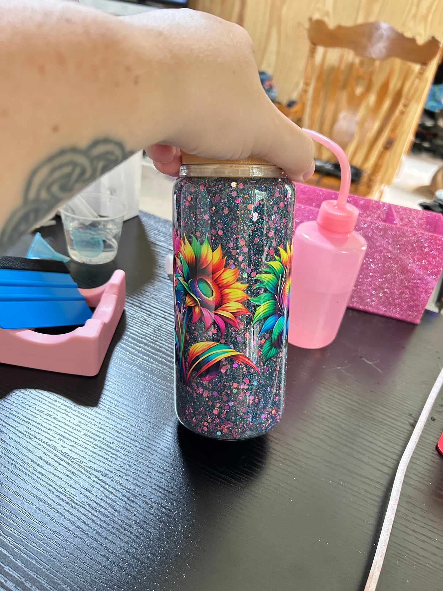 16oz Snow globe cup (glass)