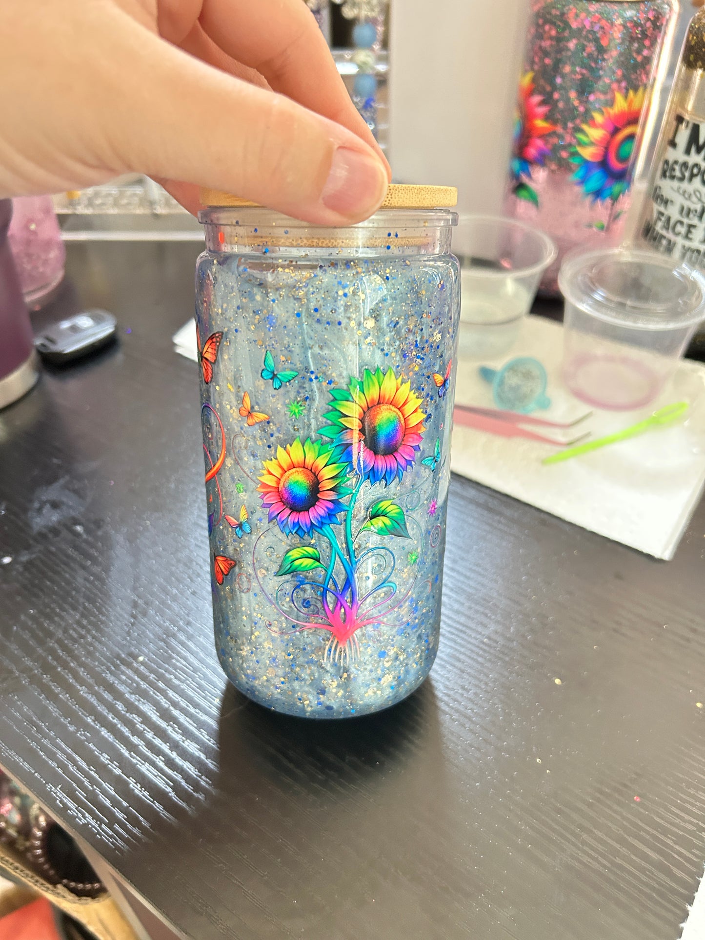 16oz Snow globe cup (acrylic)