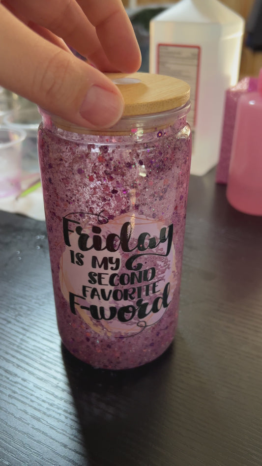 16oz Snow globe cup (acrylic)