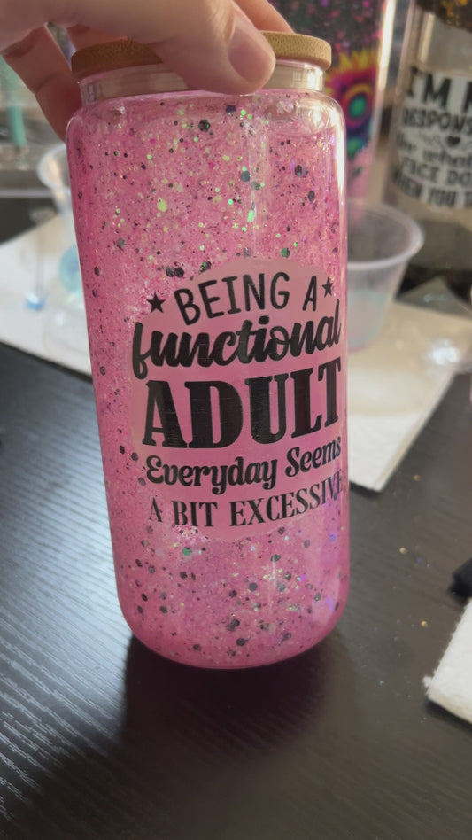 16oz Snow globe cup (glass)