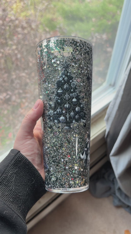 24oz emo christmas snowglobe cup